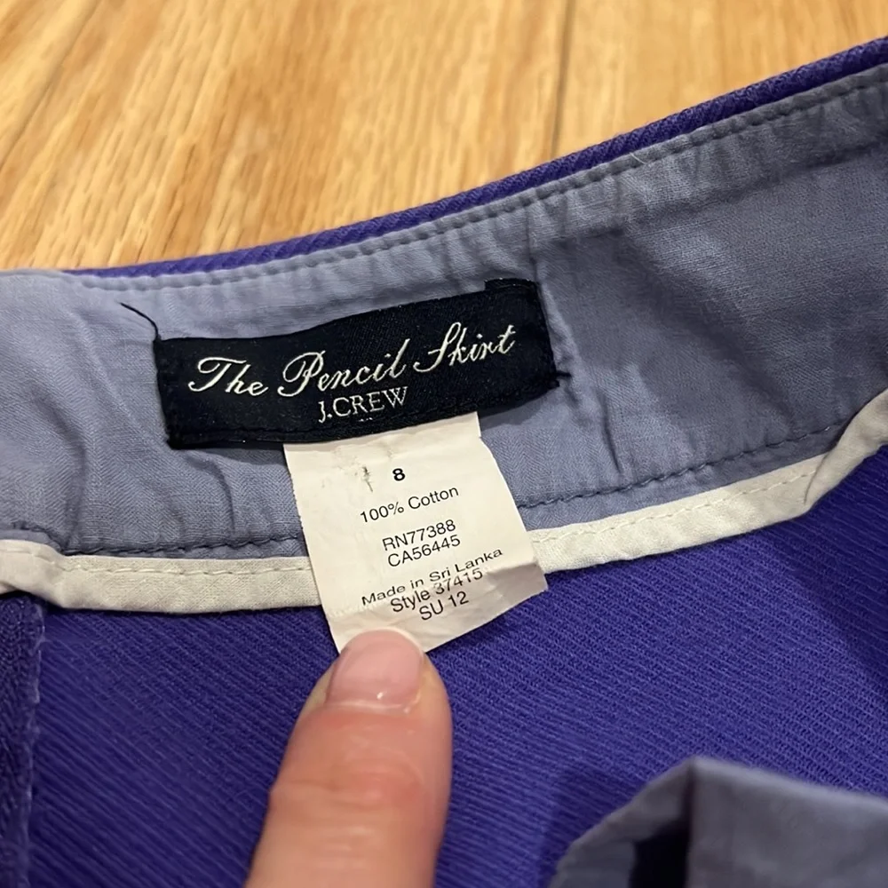 J crew | the pencil skirt size 8 purple
